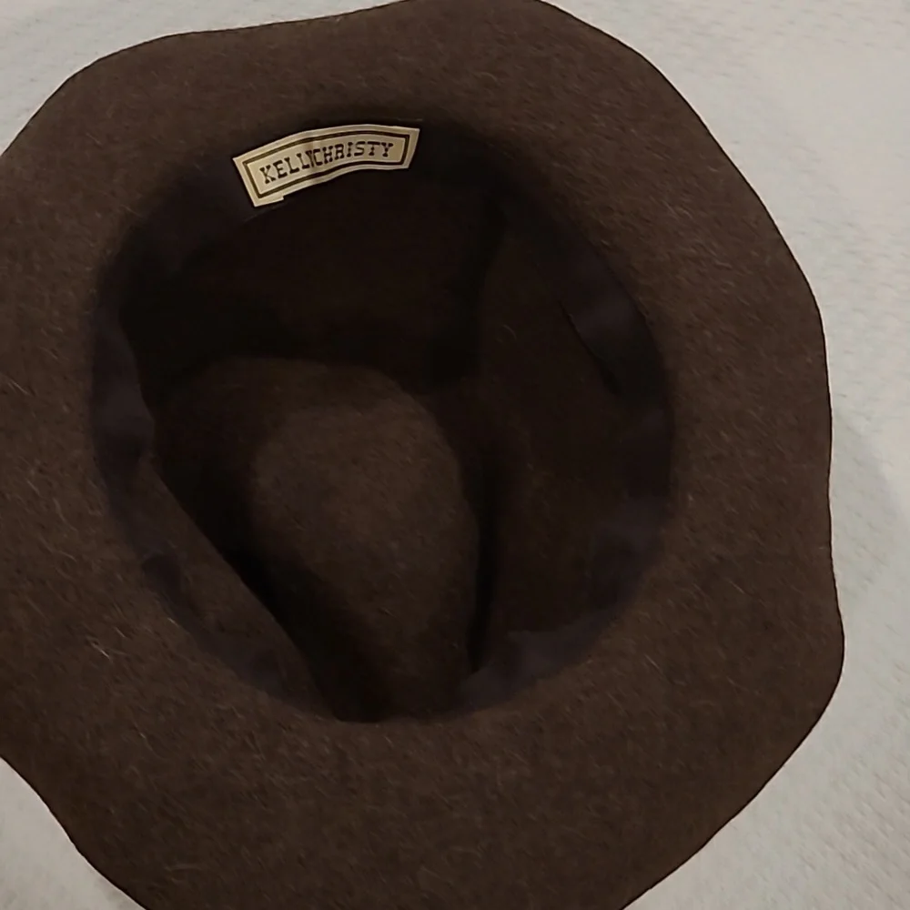 KELLY CHRISTY  Brown Felt Fedora Hat. Made In The U.S.A.